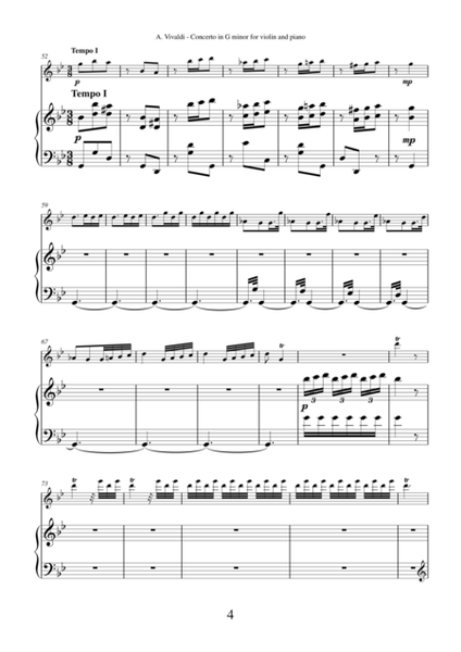 Concerto "Summer" (NEW EDITION) by Antonio Vivaldi for violin and piano