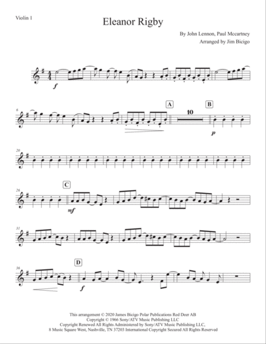 Eleanor Rigby String Quintet scores gallery preview page 5