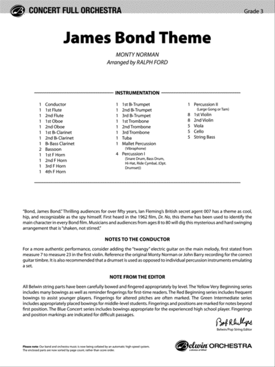 James Bond Theme: Score Full Orchestra scores gallery preview page 1