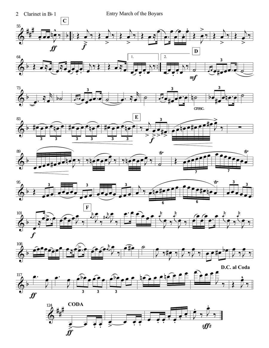 March of the Boyars - Clarinet Duet Clarinet Duet scores gallery preview page 3