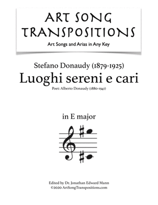 DONAUDY: Luoghi sereni e cari (transposed to E major)