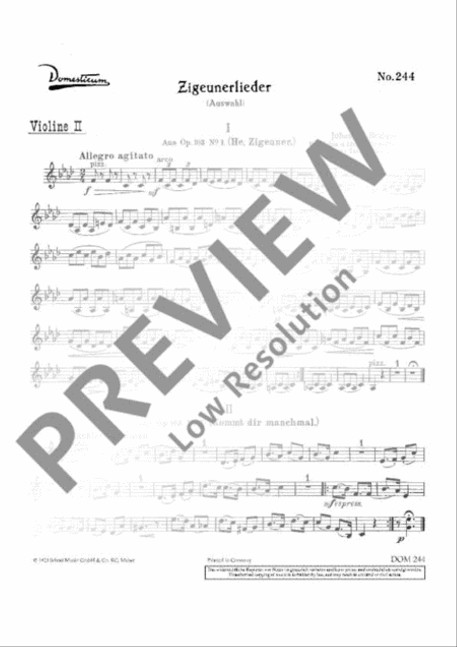 Zigeunerlieder Orchestra scores gallery preview page 8