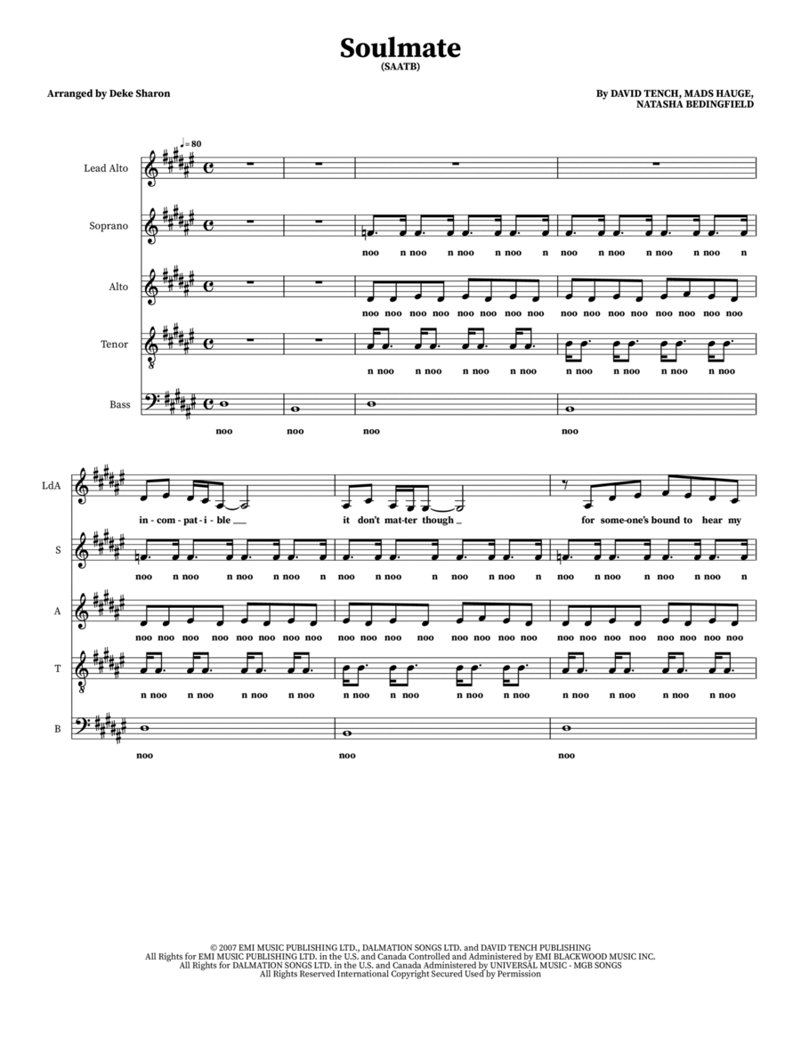 Soulmate Choir scores gallery preview page 1
