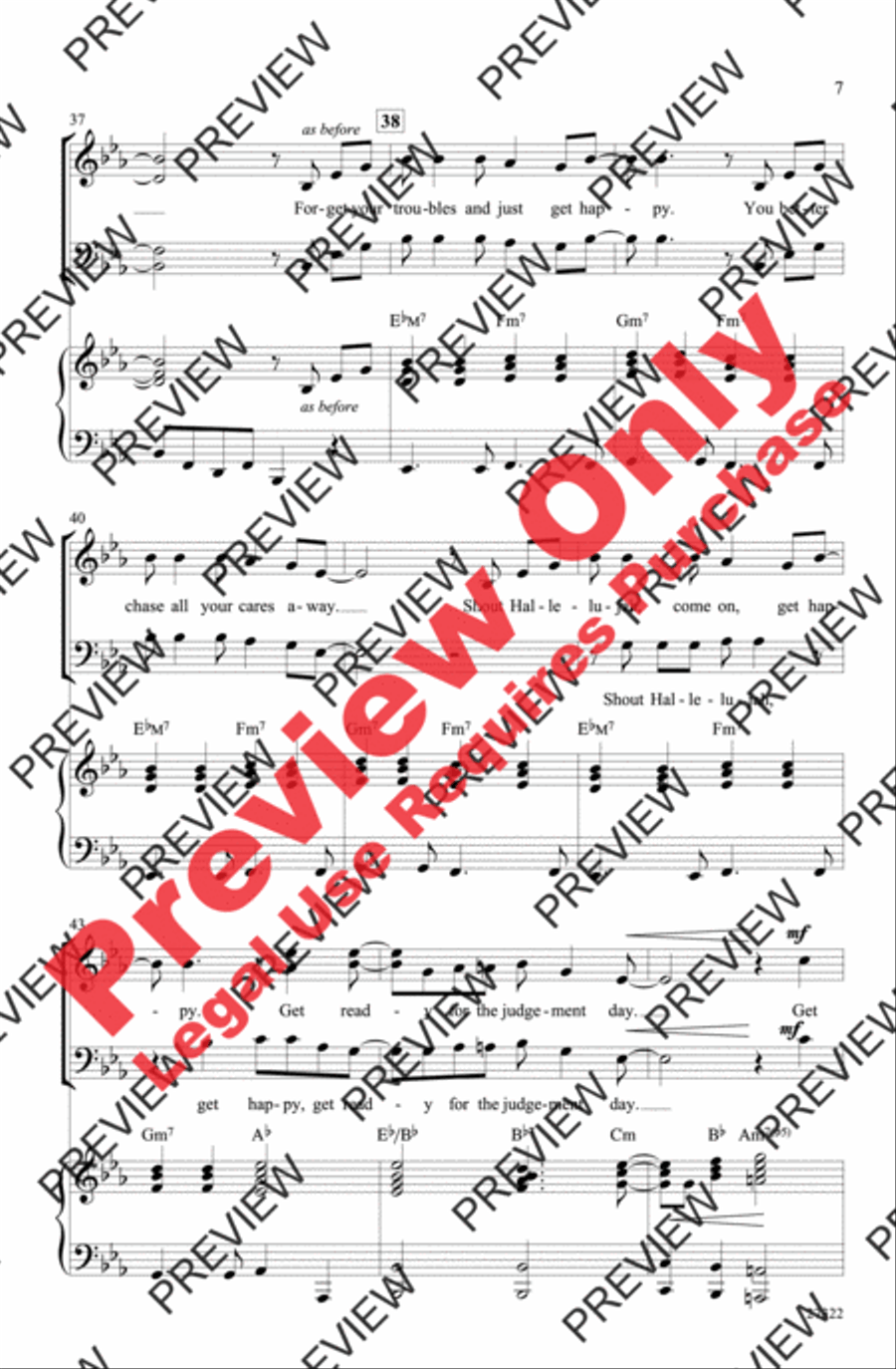 Hallelujah, Get Happy! (A Medley) 4-Part scores gallery preview page 7