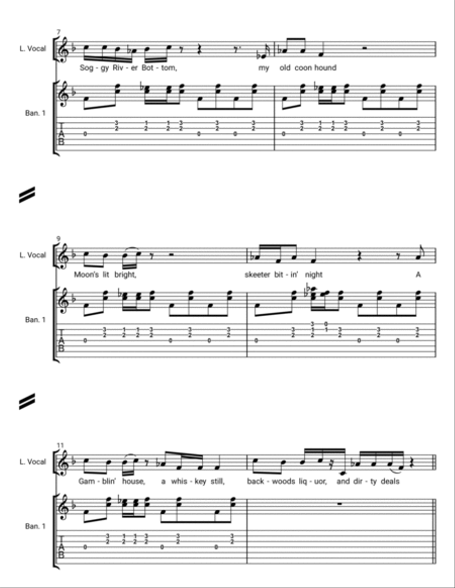 Puddin's in the Jailhouse Guitar Tablature scores gallery preview page 2