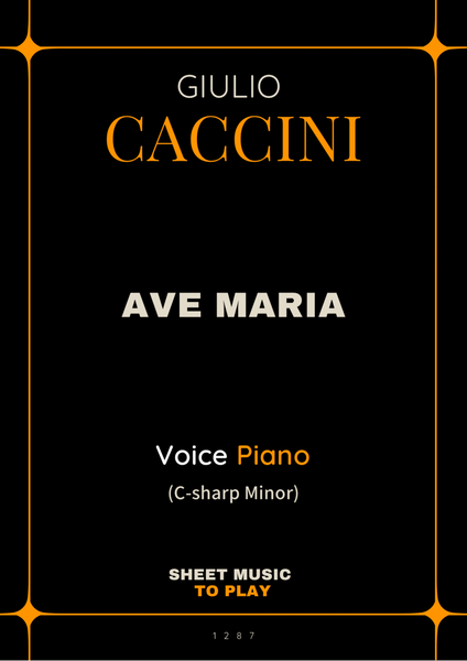 Caccini - Ave Maria - Voice and Piano - C# Minor (Full Score and Parts) image number null