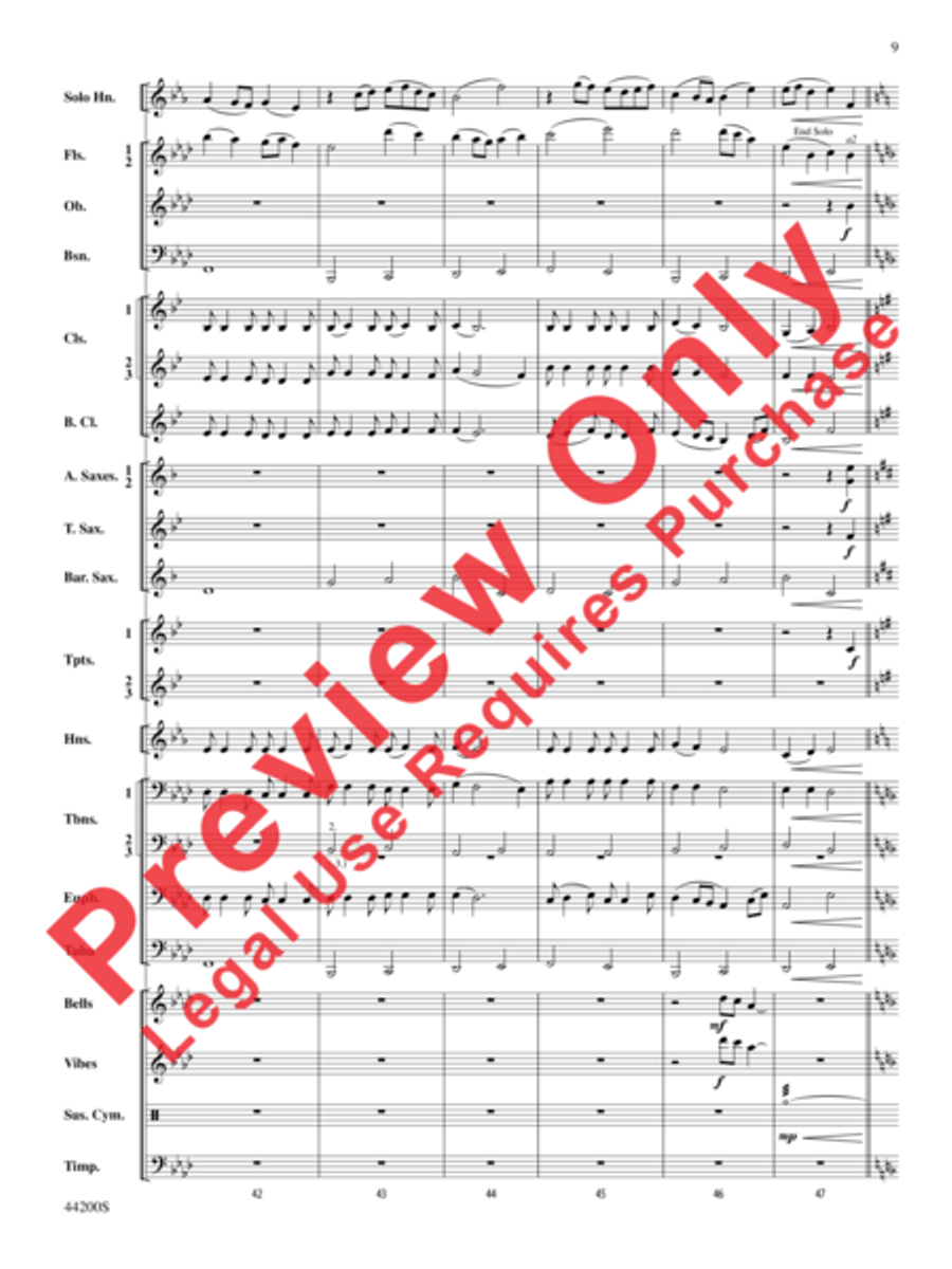 Serenade for Horn and Band Concert Band scores gallery preview page 12