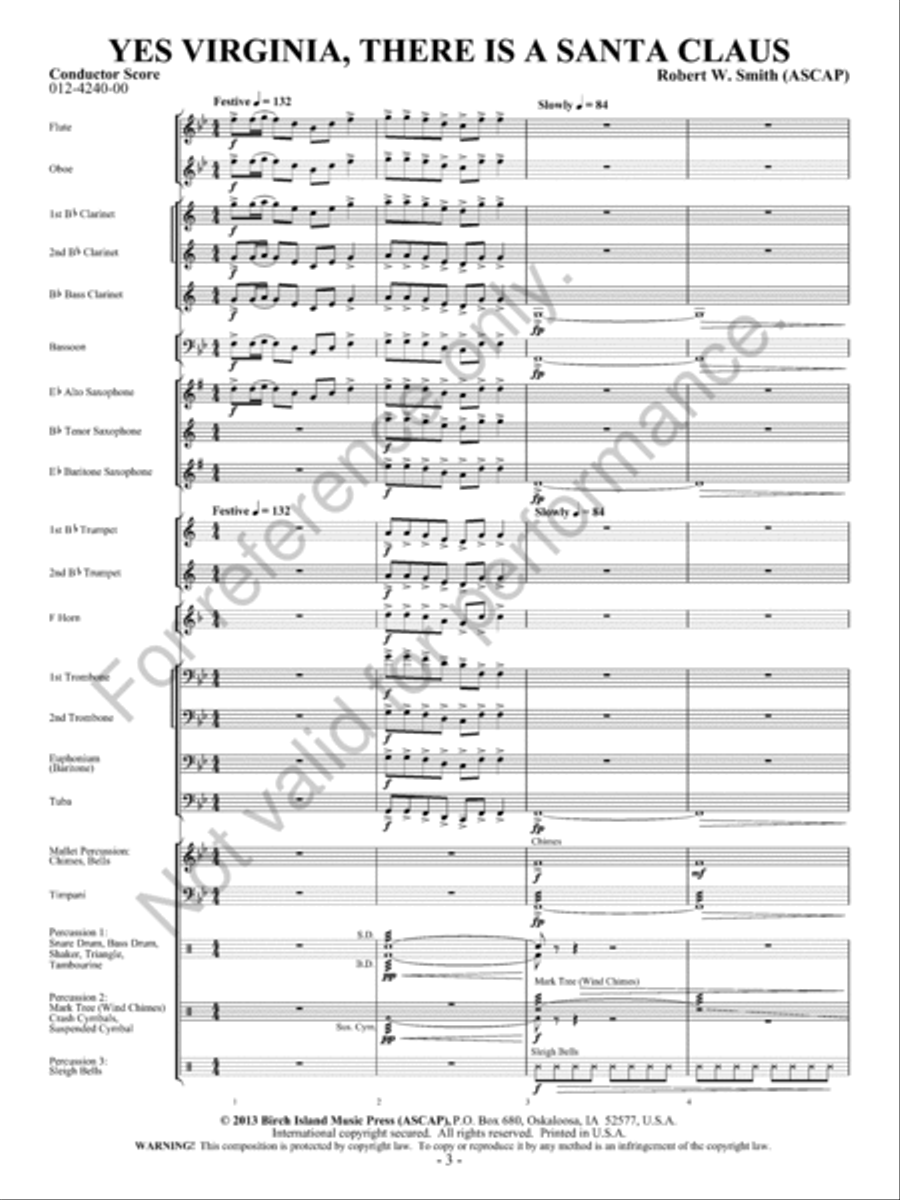 Yes, Virginia, There Is A Santa Claus Concert Band scores gallery preview page 4