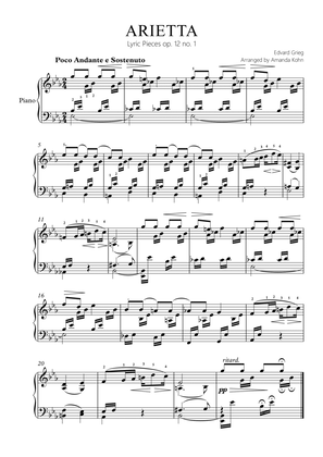 Arietta (Grieg) easy piano version