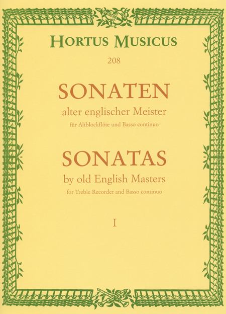 Sonatas by old English Masters for Treble Recorder and Basso continuo