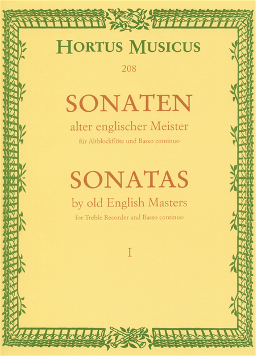 Sonaten alter englischer Meister for Treble Recorder and Basso continuo