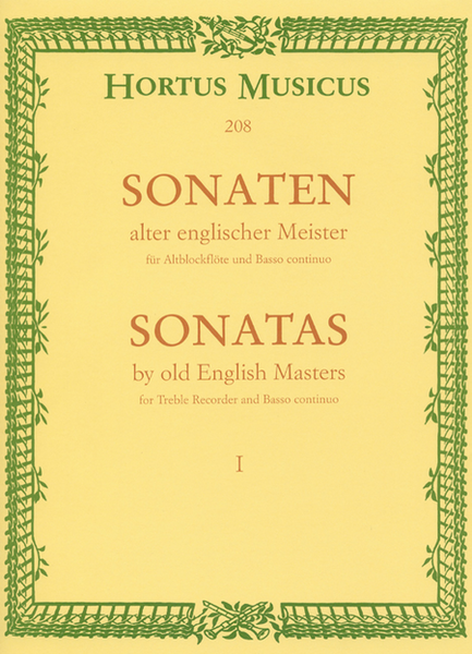 Sonaten alter englischer Meister for Treble Recorder and Basso continuo