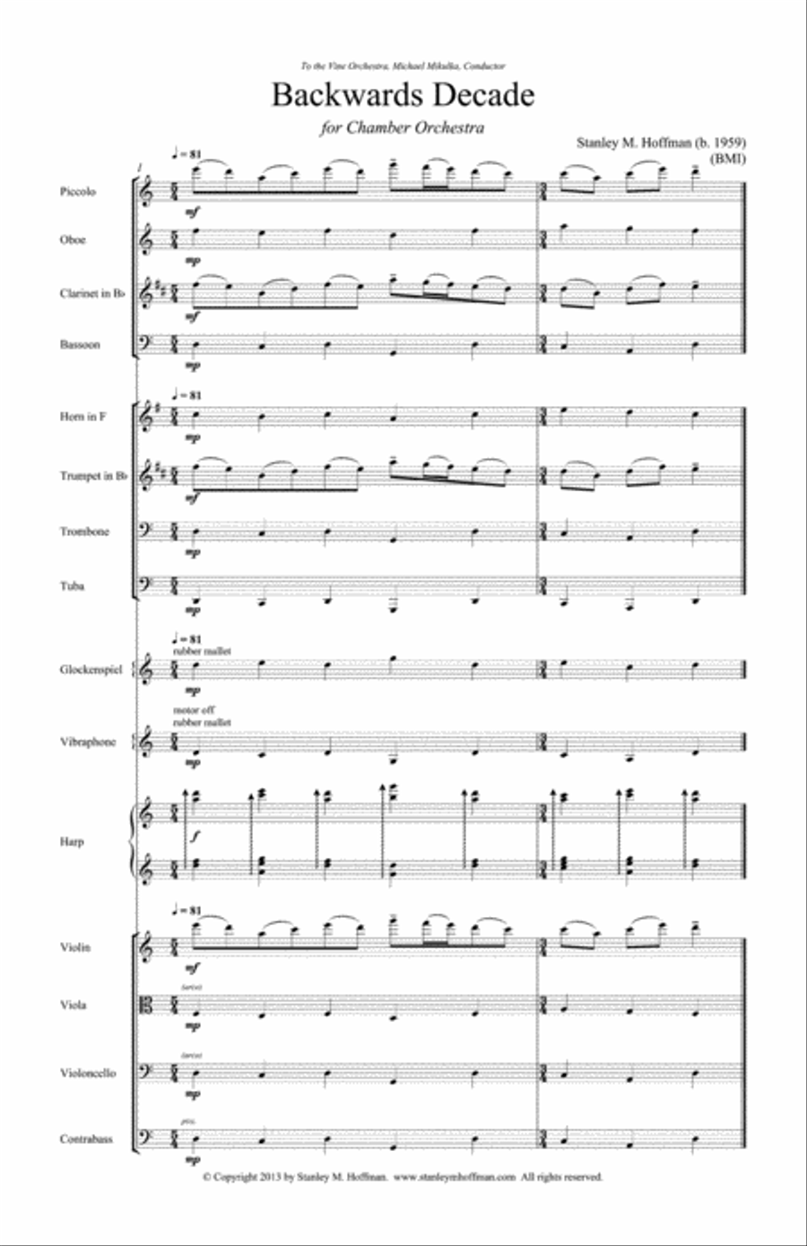 Backwards Decade Chamber Orchestra scores gallery preview page 1