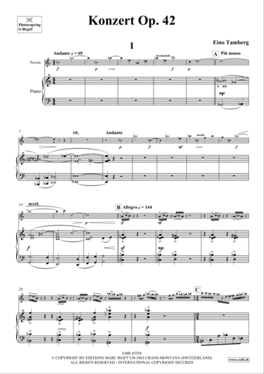 Konzert Op. 42 Piccolo scores gallery preview page 4