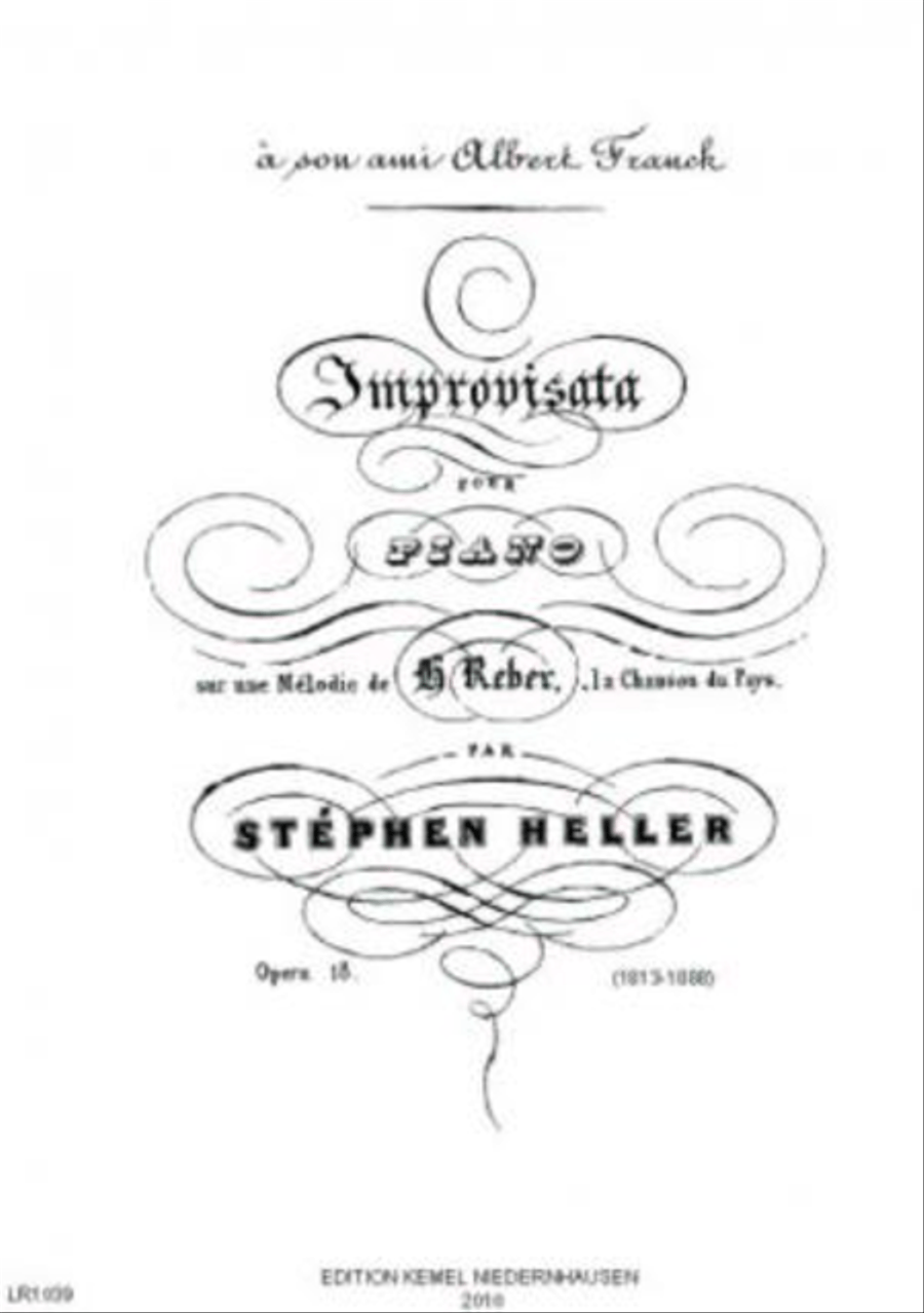 Improvisata sur une melodie de H. Reber La chanson du pays Piano Solo scores gallery preview page 1