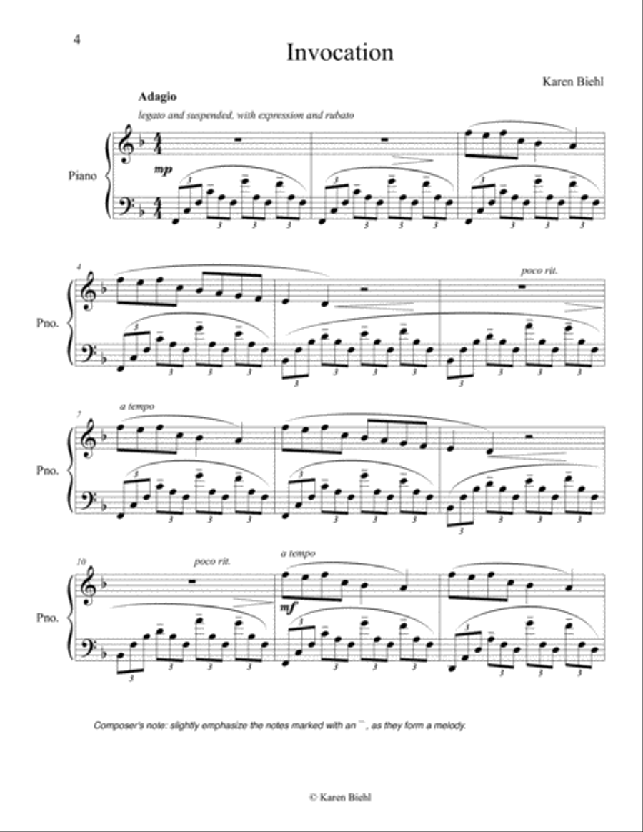 Invocation Piano Solo scores gallery preview page 1