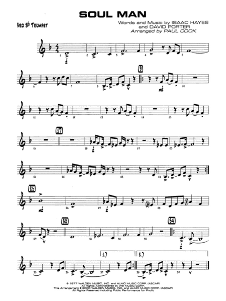 Soul Man: 3rd B-flat Trumpet Jazz Ensemble scores gallery preview page 1