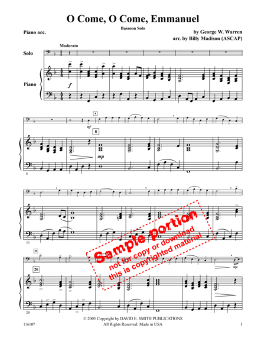 O Come, O Come Emmanuel O Come, O Come Emmanuel Bassoon Solo scores gallery preview page 2