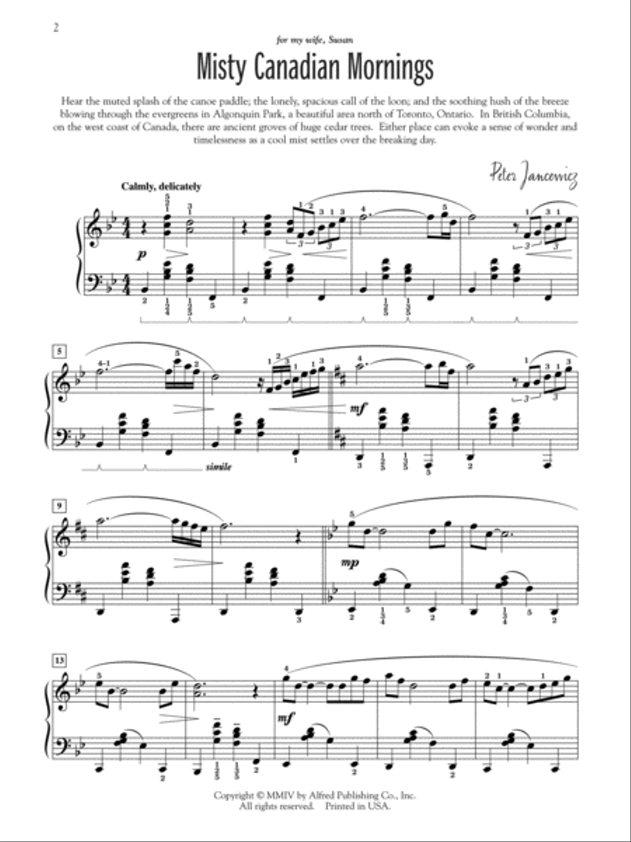 Sketches of Canada Piano Solo scores gallery preview page 2