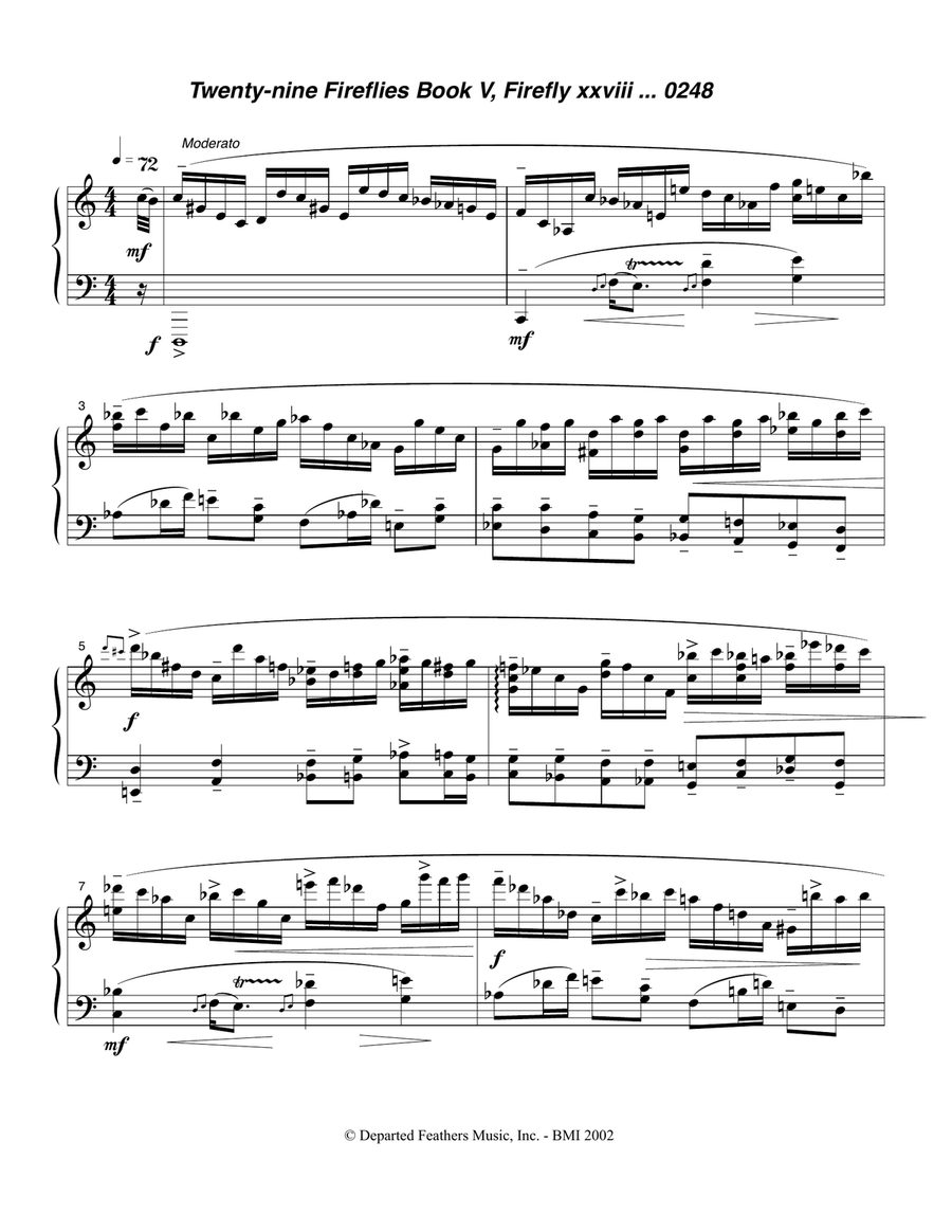 Twenty-nine Fireflies Book V, Firefly xxviii 0248 Piano Solo scores gallery preview page 1