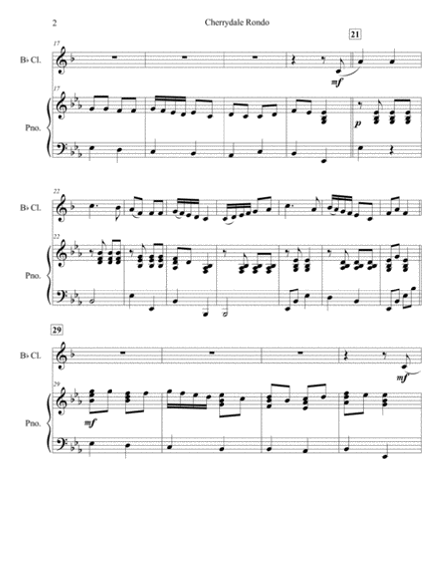Cherrydale Rondo Cherrydale Rondo Clarinet Solo scores gallery preview page 2