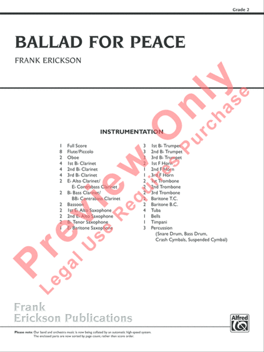 Ballad for Peace Ballad for Peace Concert Band scores gallery preview page 2