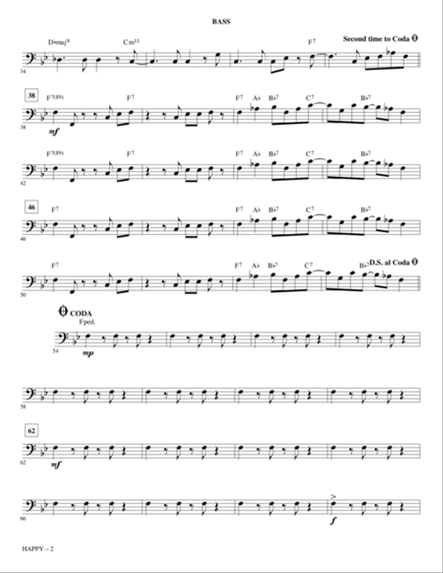 Happy (arr. Mark Brymer) - Bass Choir scores gallery preview page 2