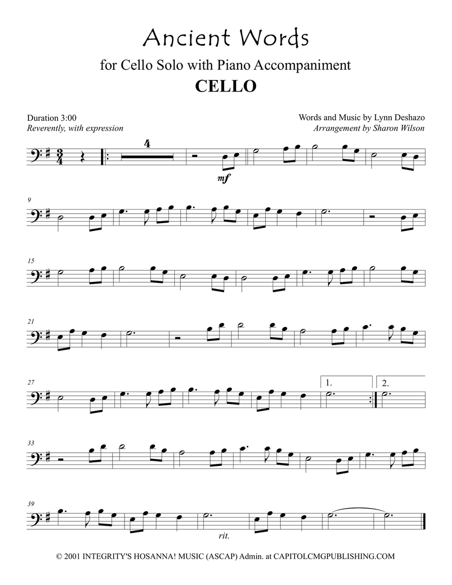 Ancient Words Piano scores gallery preview page 1