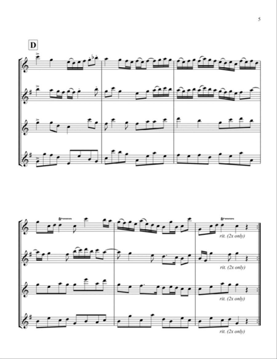 Symphony No. 1 in Bb Saxophone Quartet scores gallery preview page 5