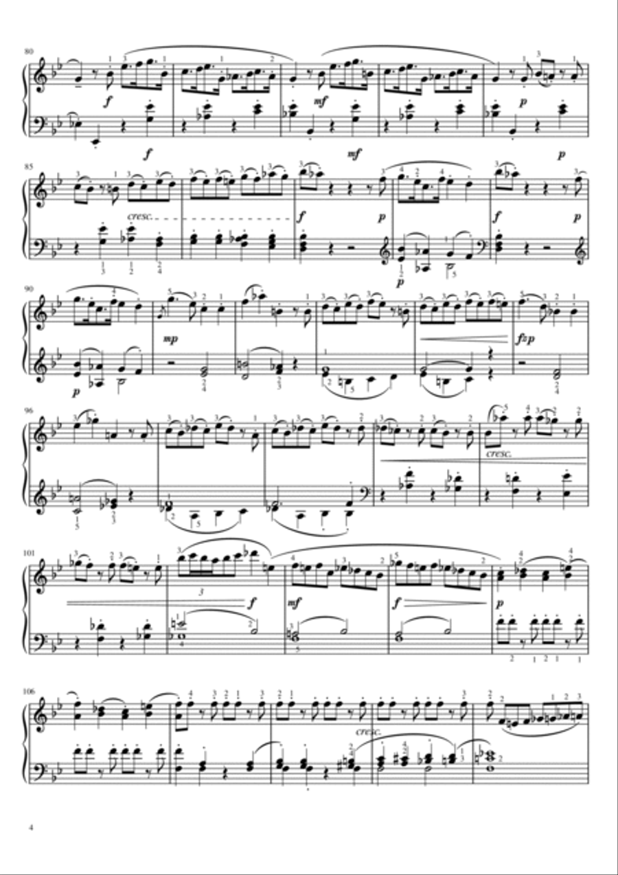 Mozart - Piano Sonata No.13 in B-flat Major, K.333/315c - 3rd Mov - Original With Fingered For Piano Piano Solo scores gallery preview page 4
