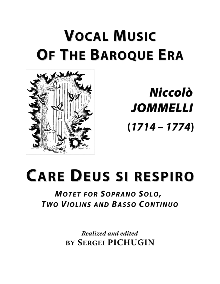 JOMMELLI Niccolò: Care Deus si respiro, motet, arranged for Voice and Piano (C minor–E flat major High Voice scores gallery preview page 1