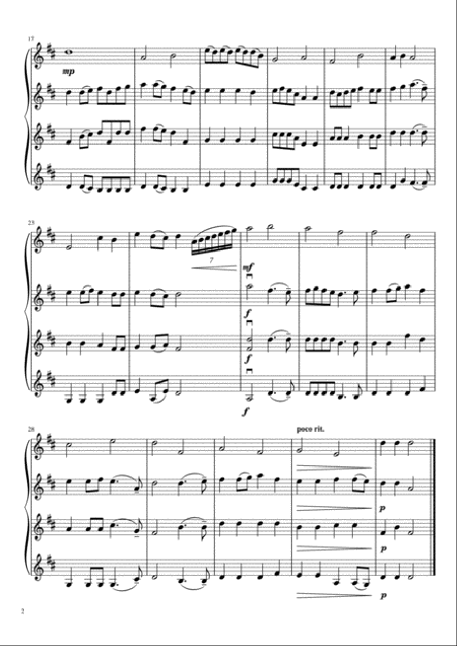 Simple Gifts (violin quartet) Violin scores gallery preview page 3