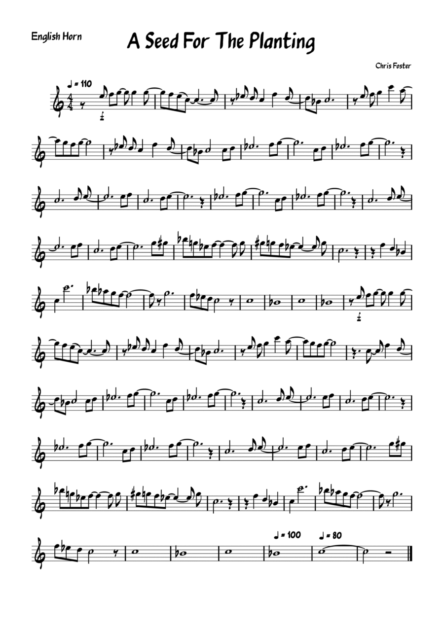 A Seed For The Planting - English Horn part English Horn scores gallery preview page 1