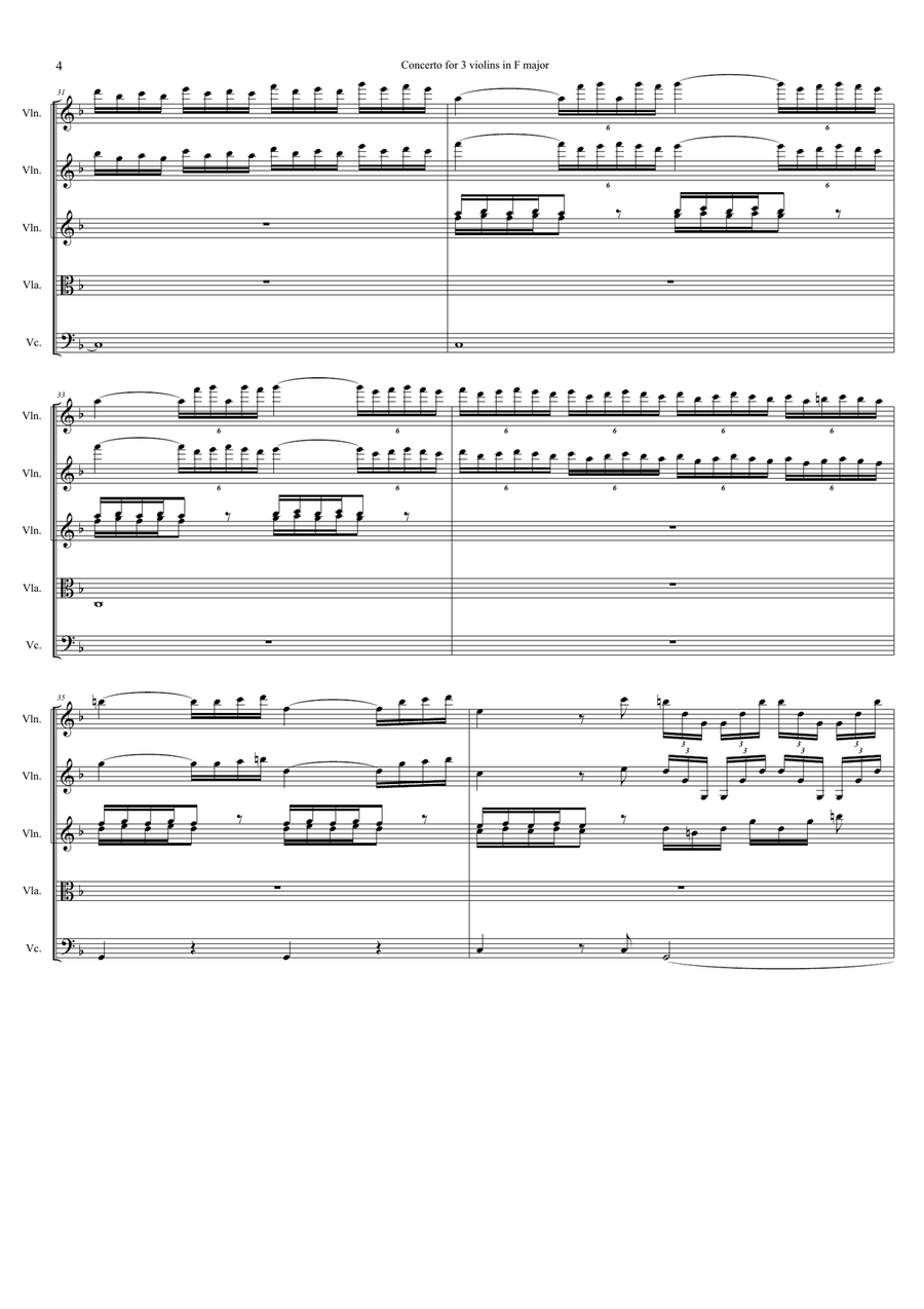 Concerto for 3 Violins in F Major, RV 551 Chamber Orchestra scores gallery preview page 6