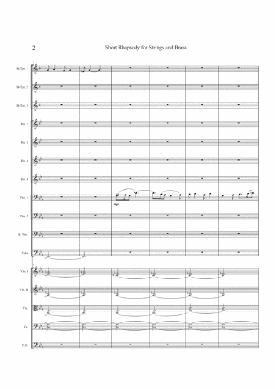 Short Rhapsody for Strings and Brass Chamber Orchestra scores gallery preview page 2