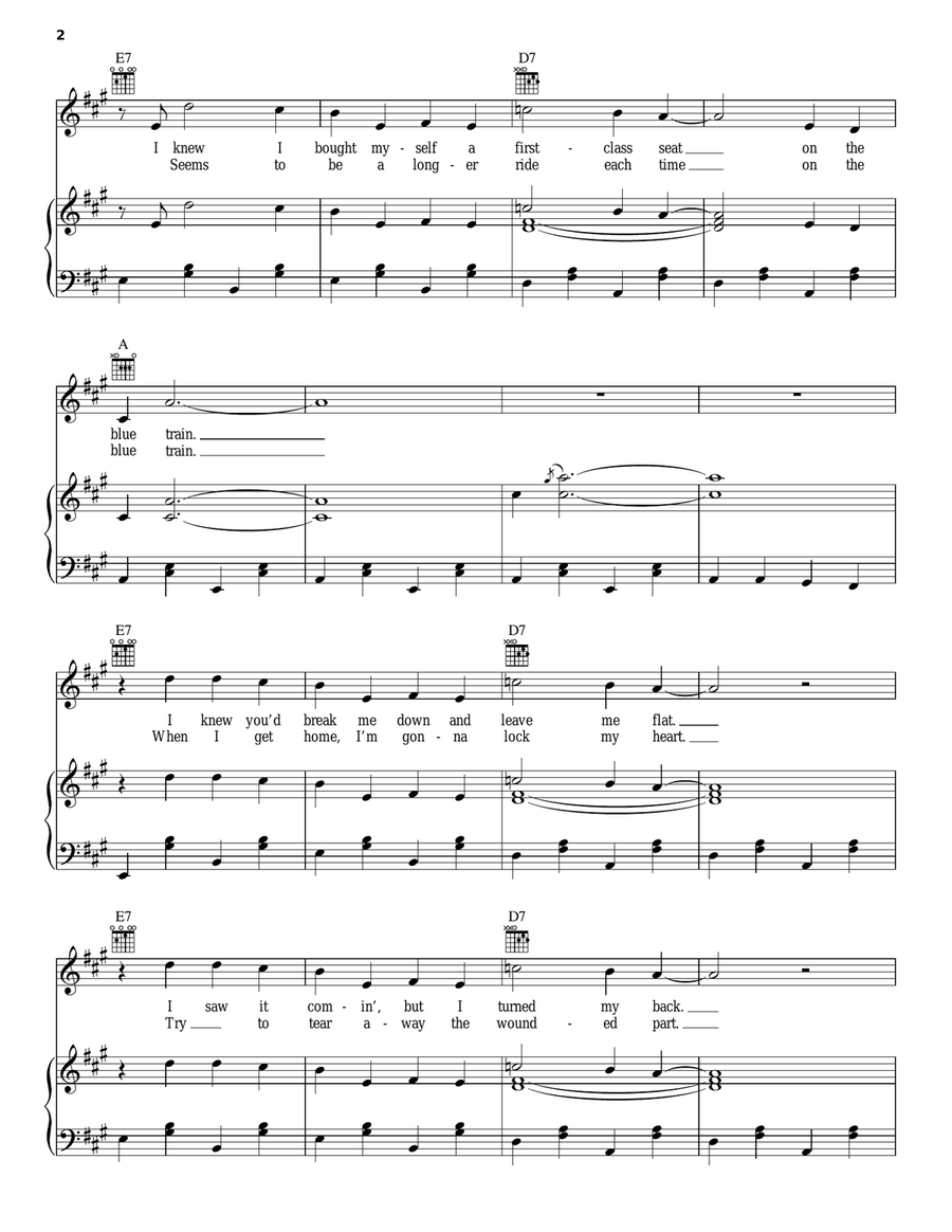Blue Train Piano, Vocal, Guitar scores gallery preview page 2