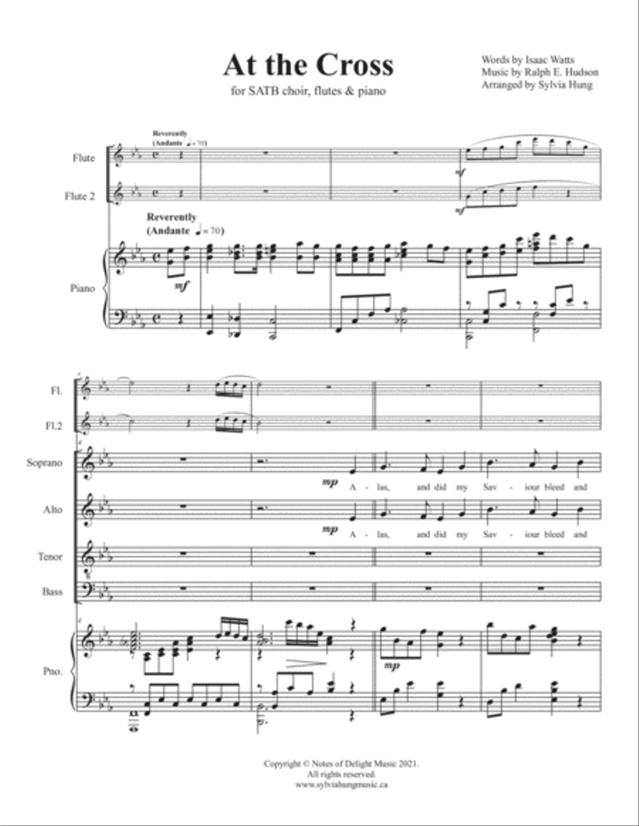 At the Cross ( SATB Choir) 4-Part scores gallery preview page 2