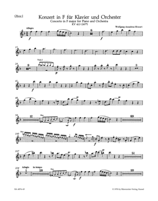 Concerto for Piano and Orchestra No. 11 F major KV 413(387a)