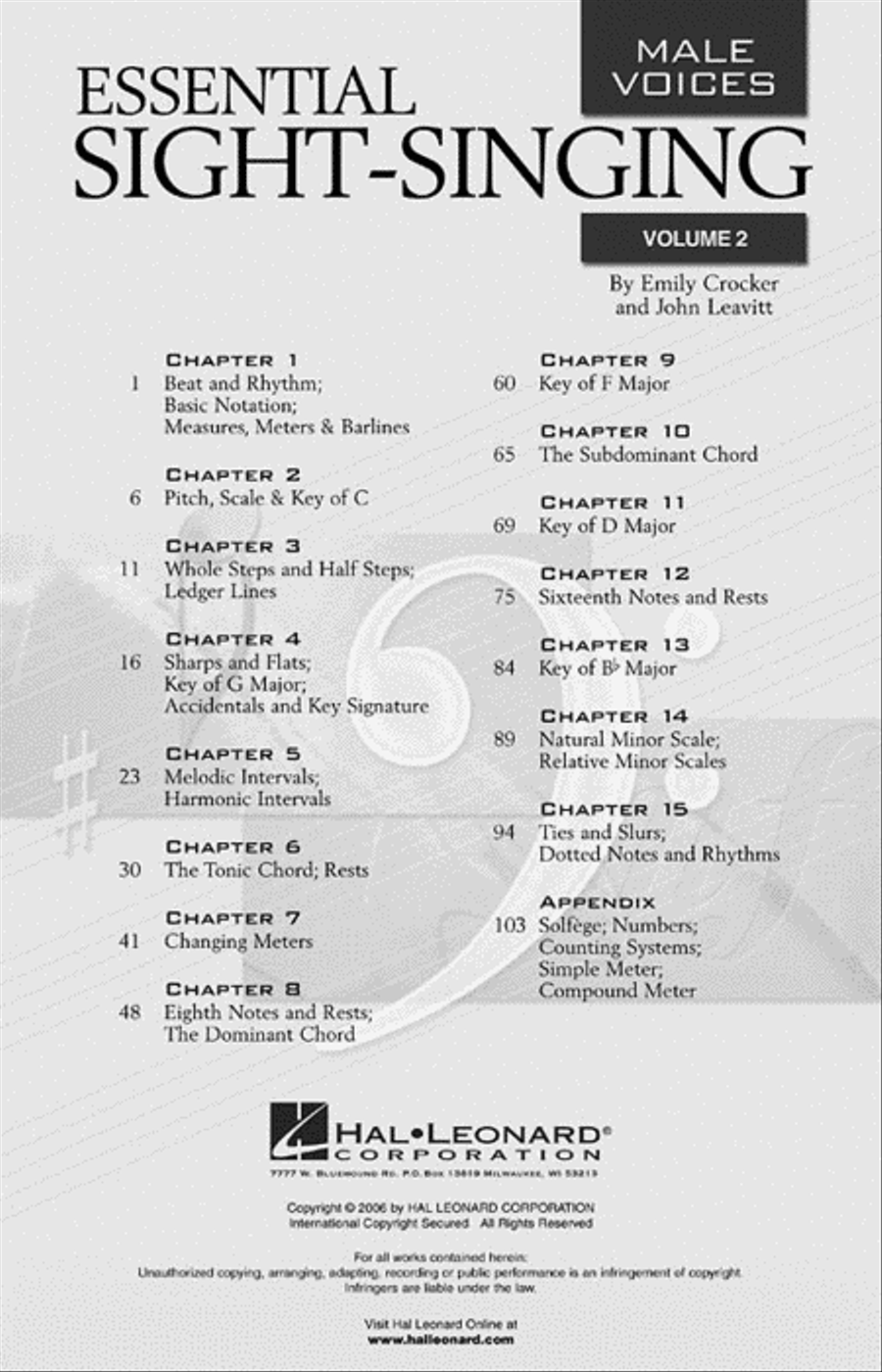 Essential Sight-Singing Volume 2 Male Voices TB scores gallery preview page 2