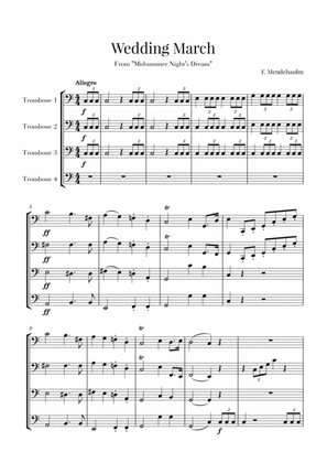 Book cover for Wedding March for Trombone Quartet - Mendelssohn