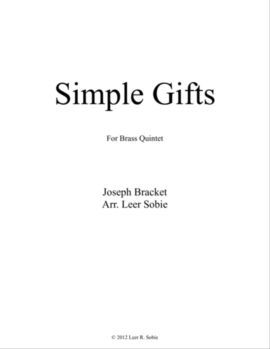Simple Gifts Simple Gifts Brass Ensemble scores gallery preview page 1