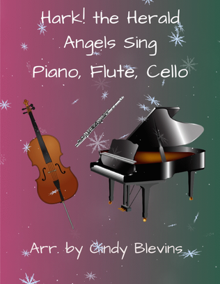Book cover for Hark! the Herald Angels Sing, for Piano, Flute and Cello