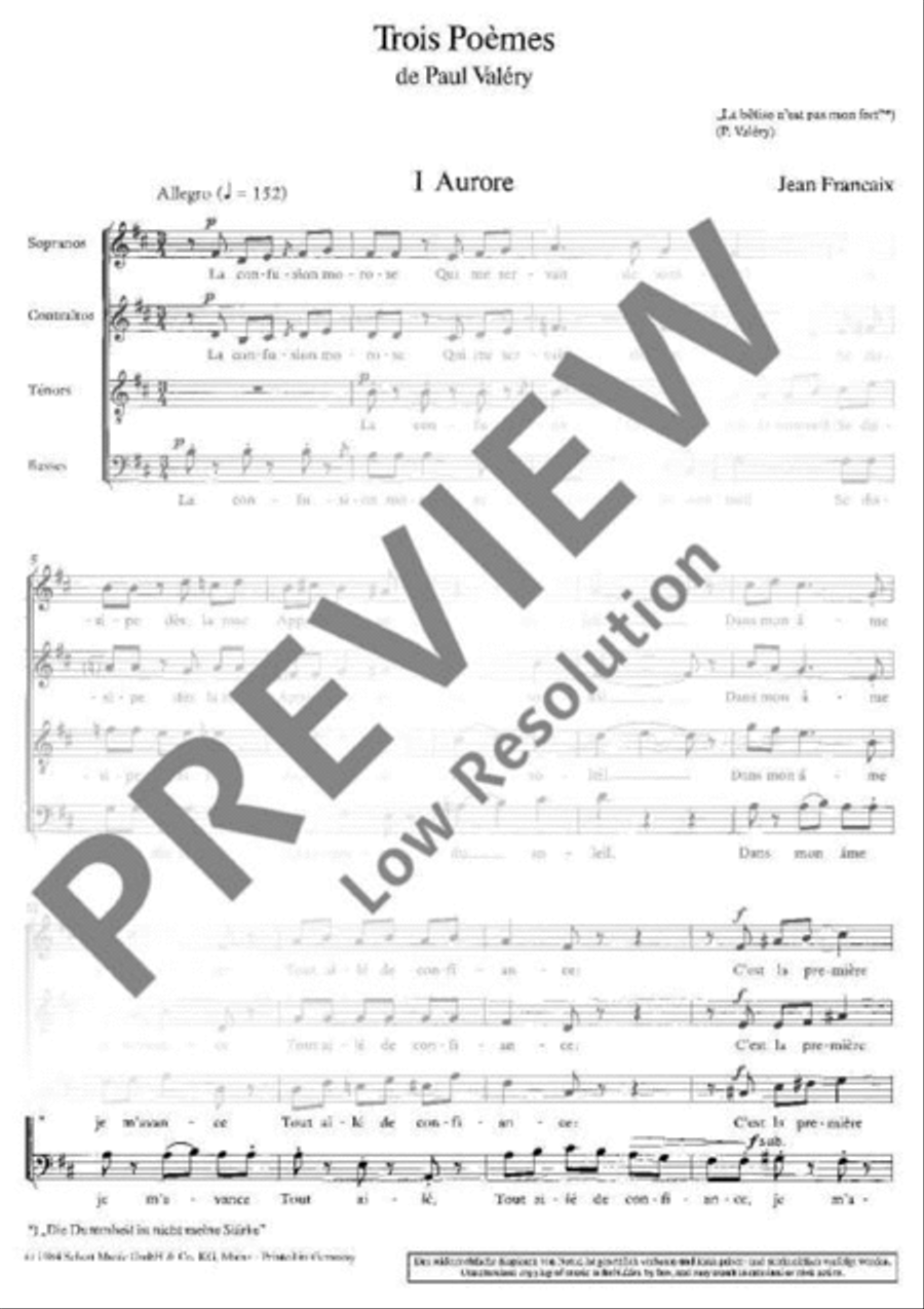 Trois Poèmes de Paul Valéry SSAATTBB scores gallery preview page 8
