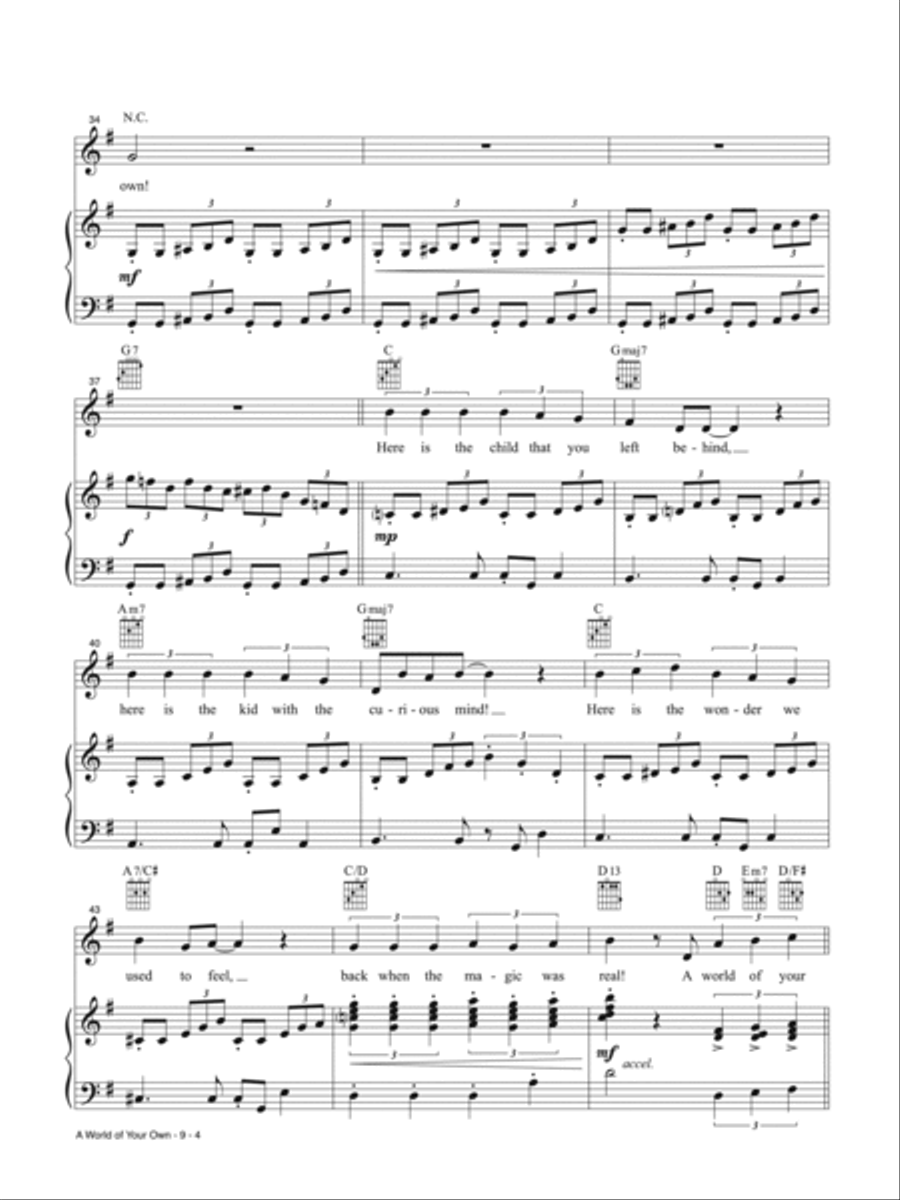 A World of Your Own (from Wonka) Piano, Vocal, Guitar scores gallery preview page 4