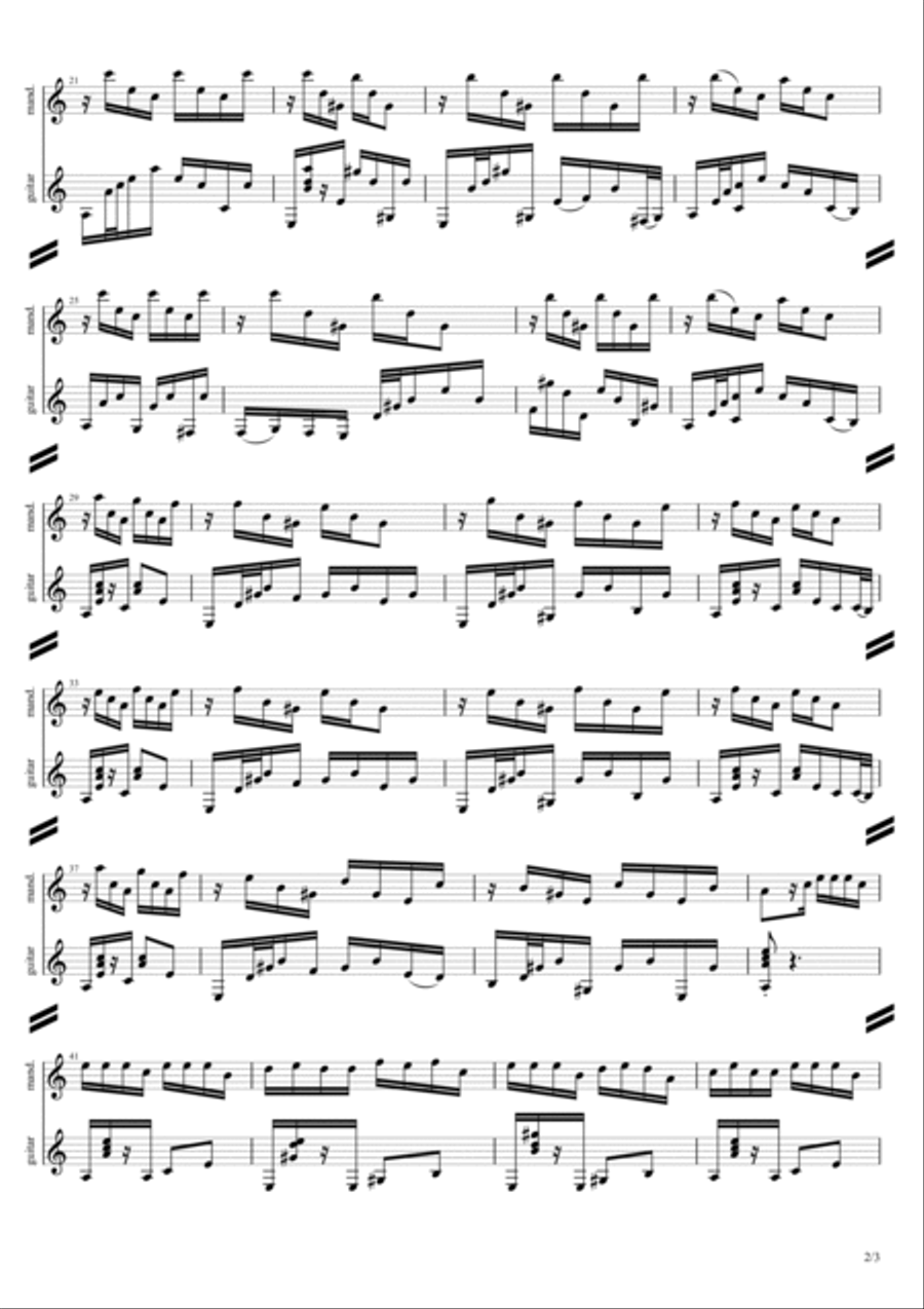Milongueo del Ayer for mandolin & guitar duo image number null