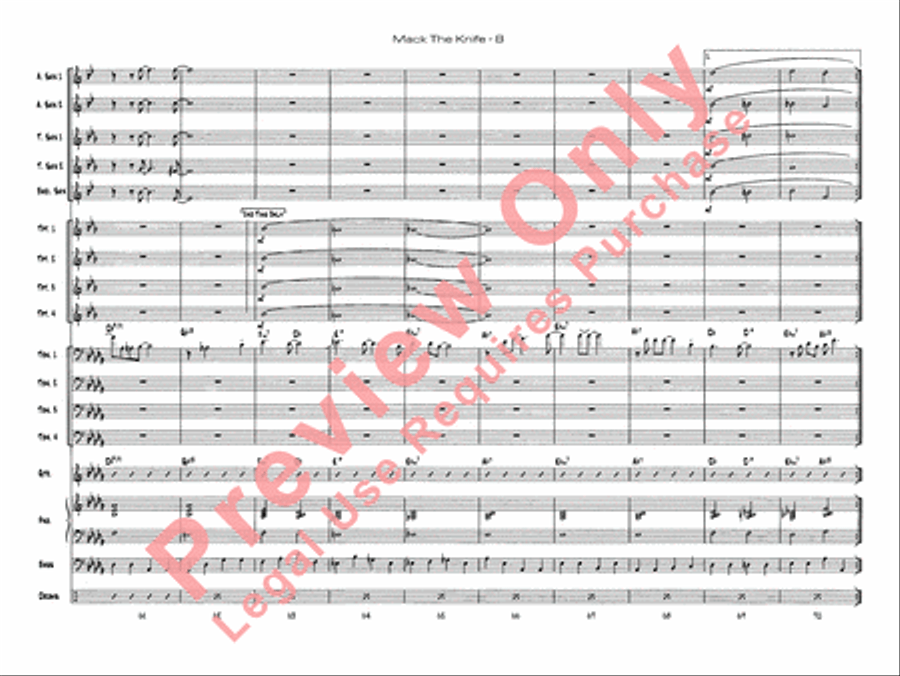 Mack the Knife (from The Threepenny Opera) Jazz Ensemble scores gallery preview page 10