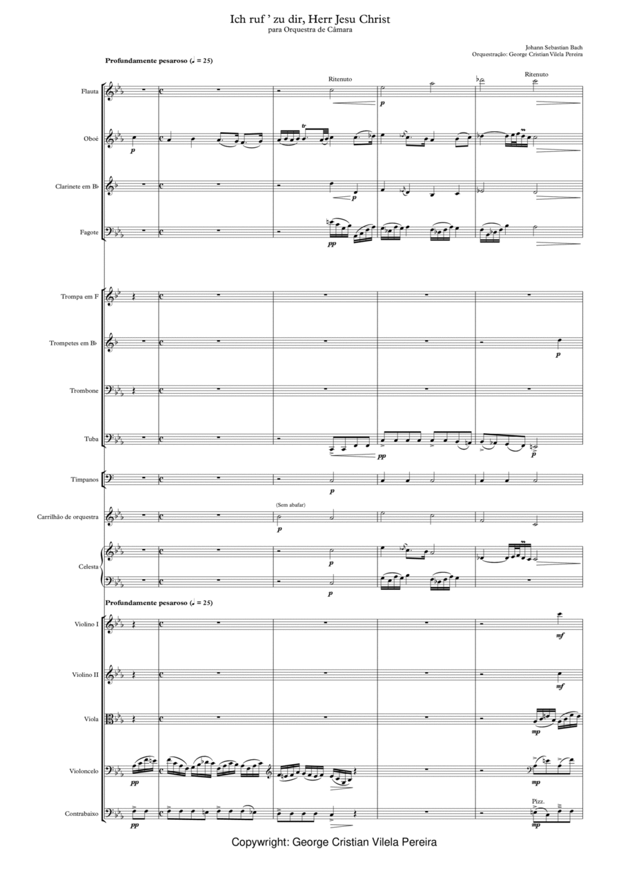 Ich ruf ’ zu dir, Herr Jesu Christ Chamber Orchestra scores gallery preview page 1