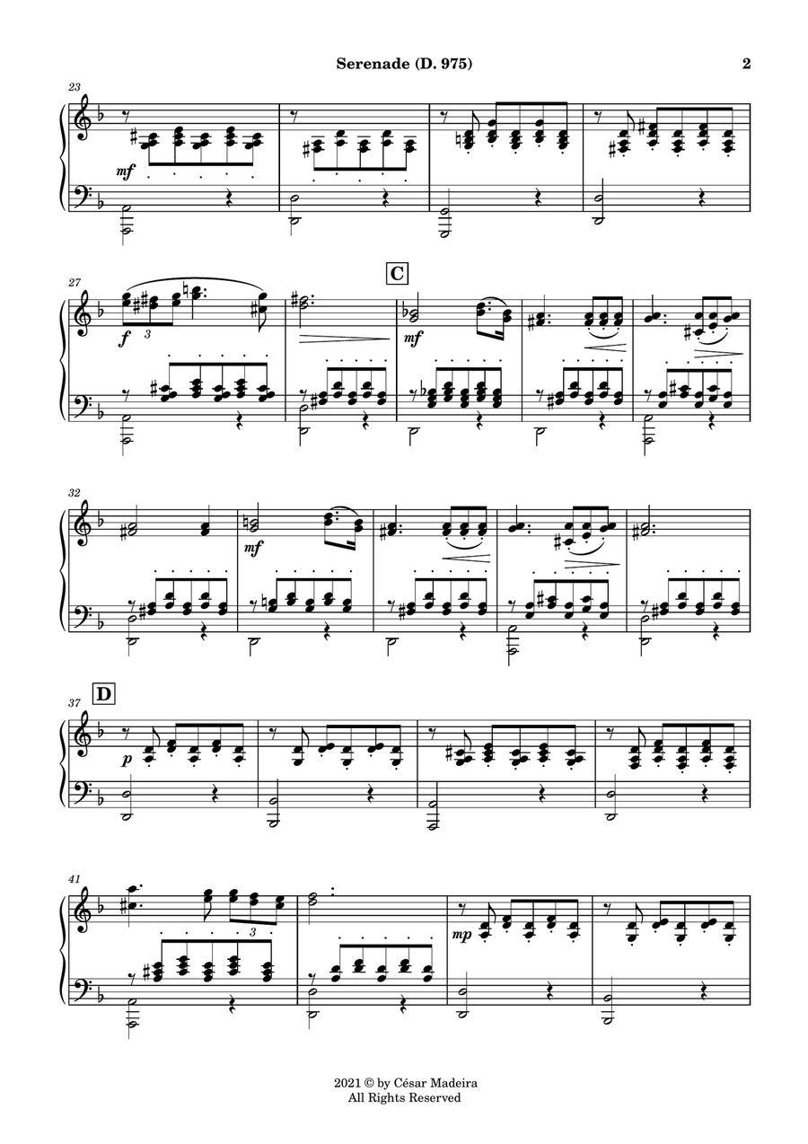 Serenade D.975 by Schubert Cello and Piano Individual Parts by Franz Schubert Piano Digital Sheet Music Sheet Music Plus