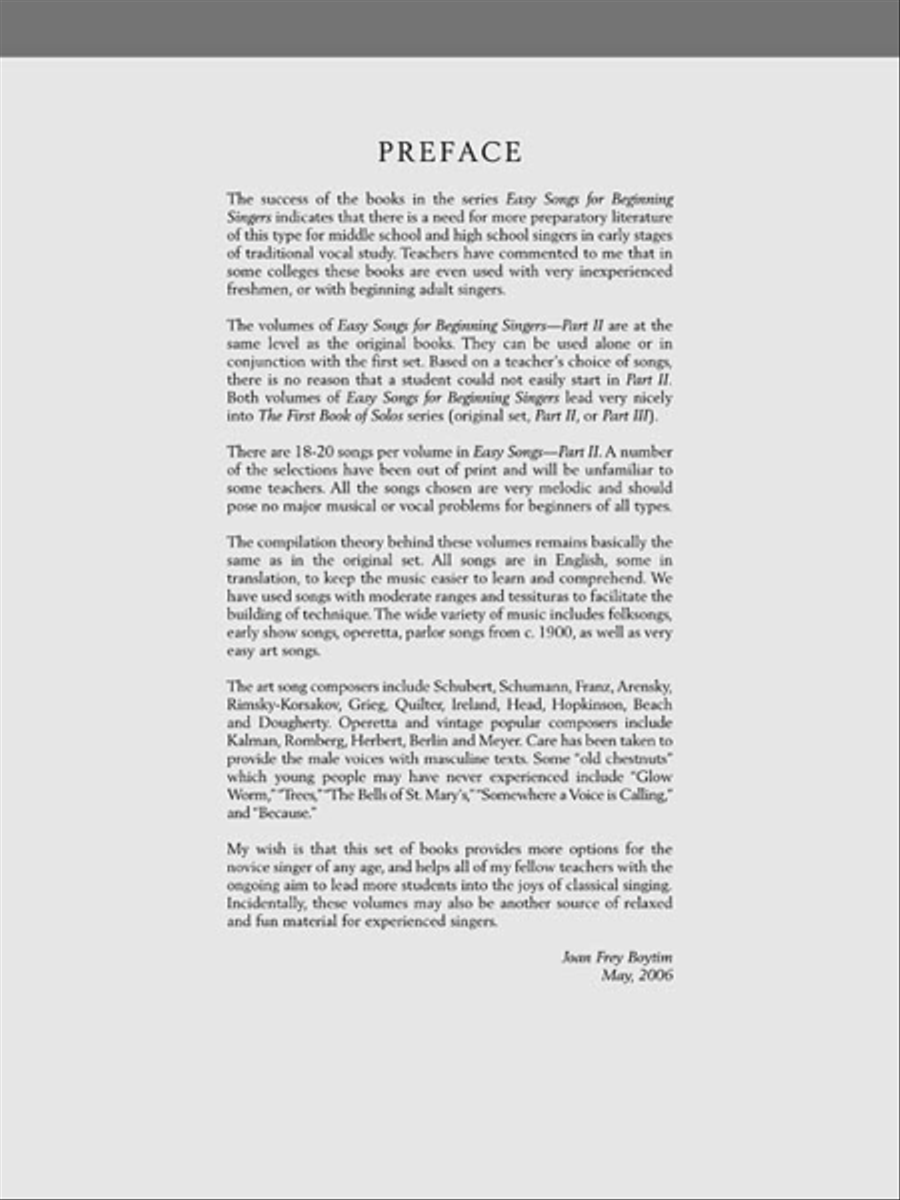 Easy Songs for the Beginning Mezzo-Soprano/Alto – Part II Mezzo-Soprano Voice scores gallery preview page 4