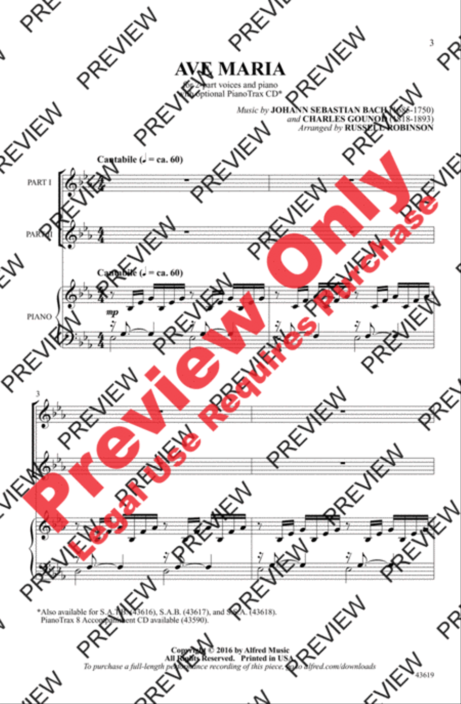 Ave Maria Ave Maria 2-Part scores gallery preview page 2
